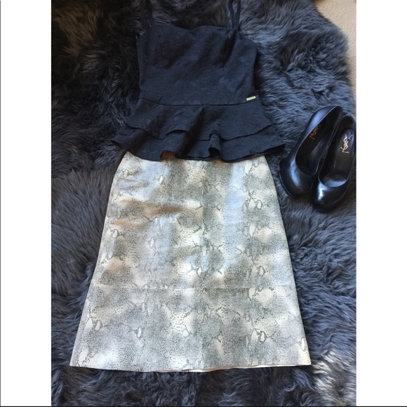 For Joseph SUEDE Snake Skin Print Midi Skirt 🐍 - Picture 2 of 8
